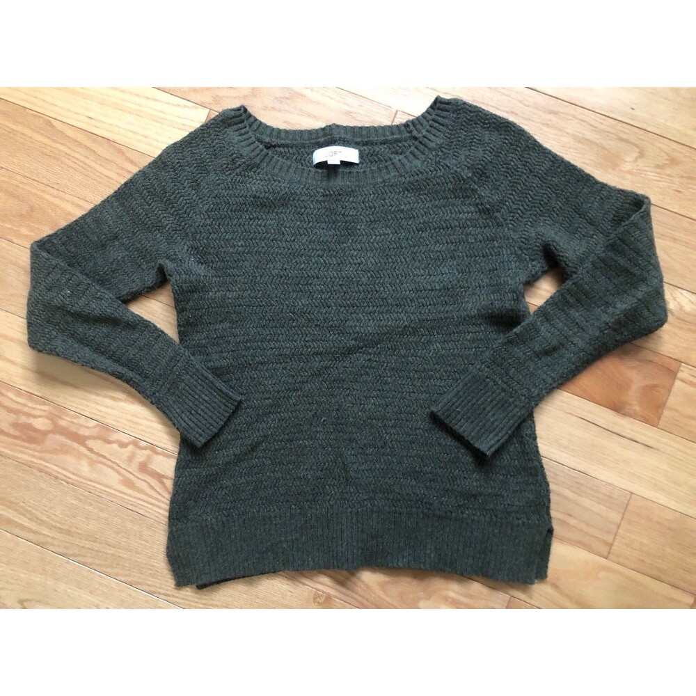 Loft by‎ Ann Taylor Women's Sweater Medium Green Cotton Blend